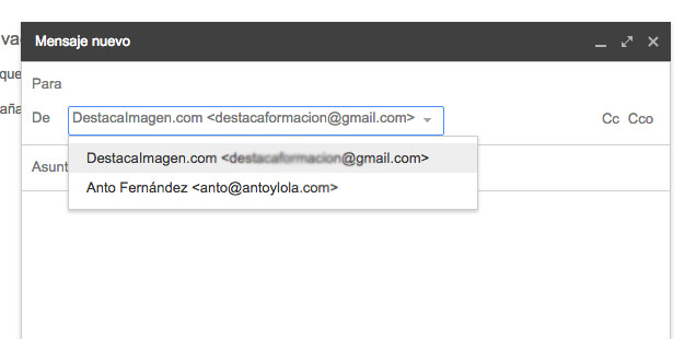 elegir cuenta de correo gmail